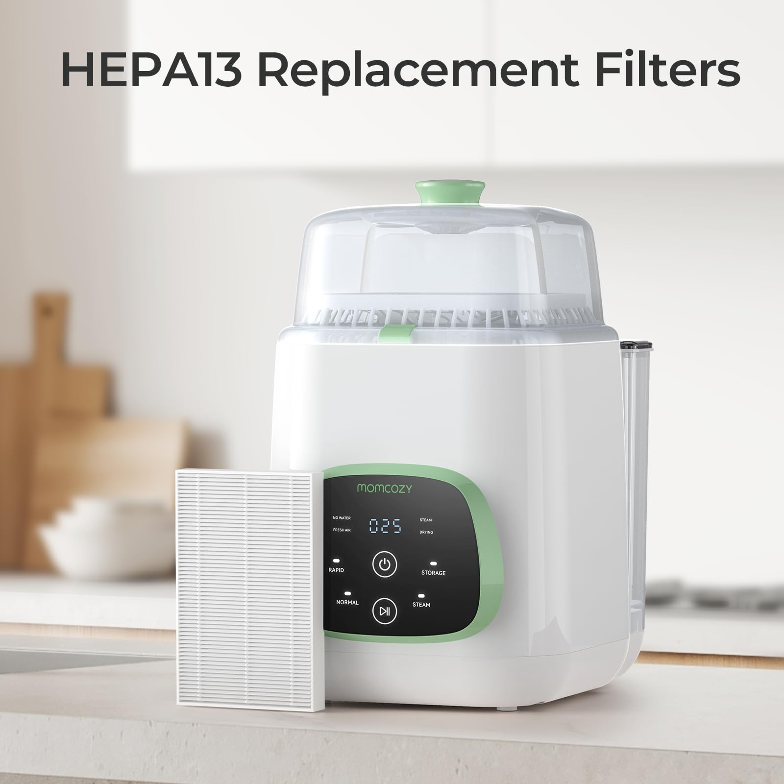 Momcozy KleanPal Pro Air Filter Replacement – 99.97% Effective Filtration for Baby Bottle Washer – Safe & Easy Install – Premium Quality Filter for Cleaner Baby Bottles, 2-Pack - Image 6