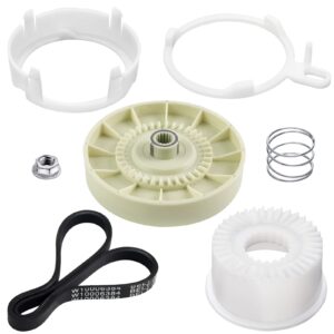 2026 Upgraded W10721967 Washer Pulley Clutch Kit & W10006384 Drive Belt for Whirlpool Kenmore Maytag Washer Pulley Cam Clutch Kit W10239973 PS10057144 W10006354 WTW5000DW1 MVWX655DW1 by Techecook