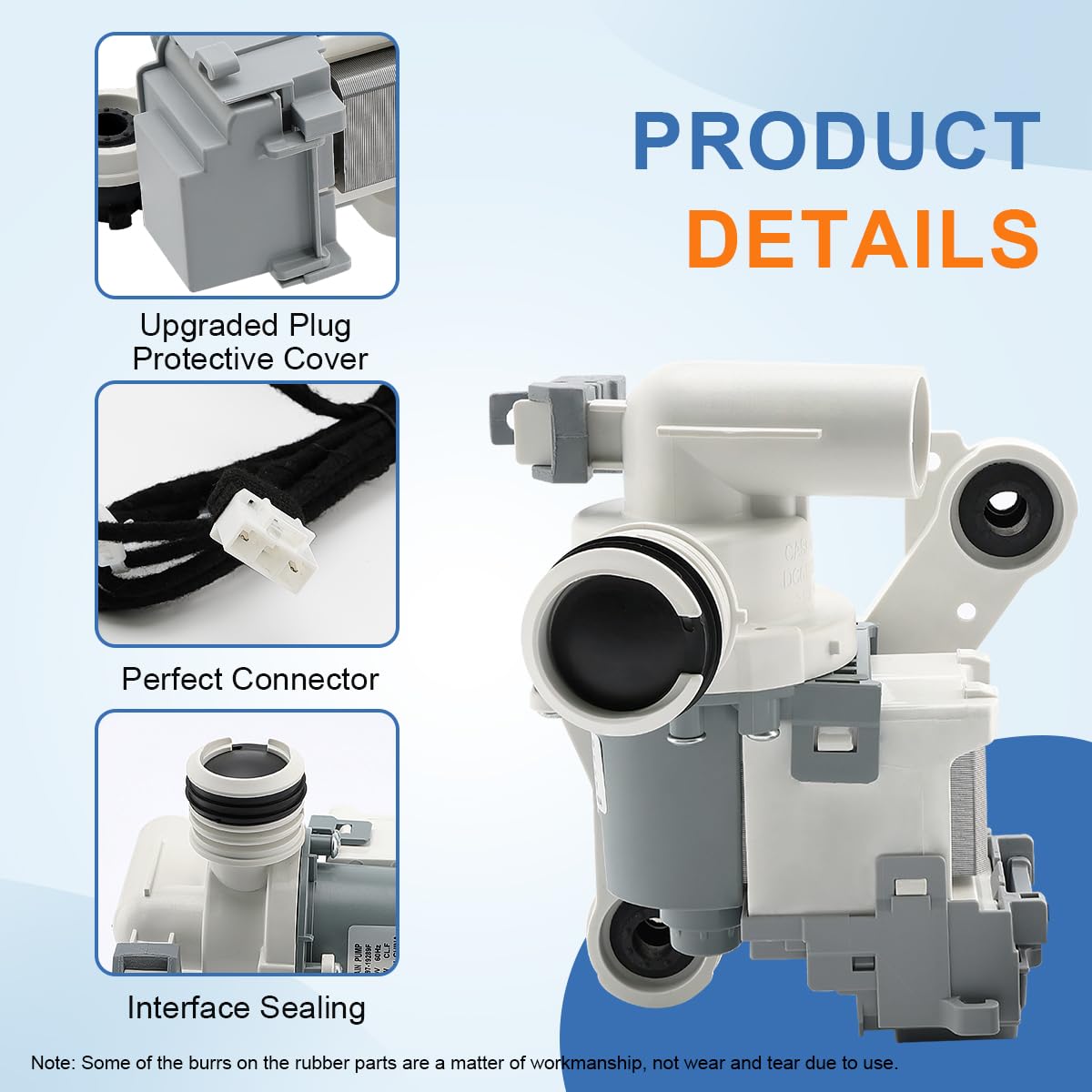 WA45M7050AW/A4 WA52M7750AV/A4 WA52M8650AV/A4 Washer Drain Pump for Samsung - Image 5