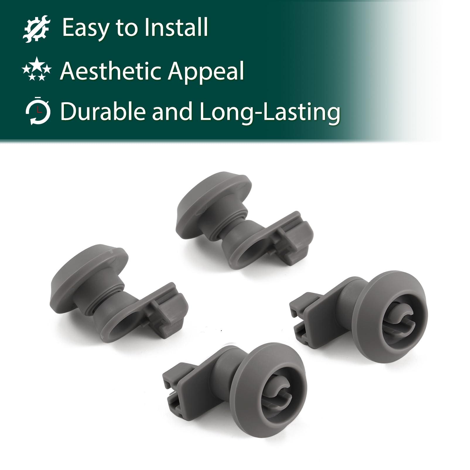 154522902 Dishwasher Wheels Replacement Parts for Frigidaire Dishwasher Dishrack Rollers Bracket Kit Upper Rack Wheel Rollers Frigidaire Kenmore FFCD2413US4A FBD2400KB12B Top Drawer Wheels 4 Pcs - Image 5