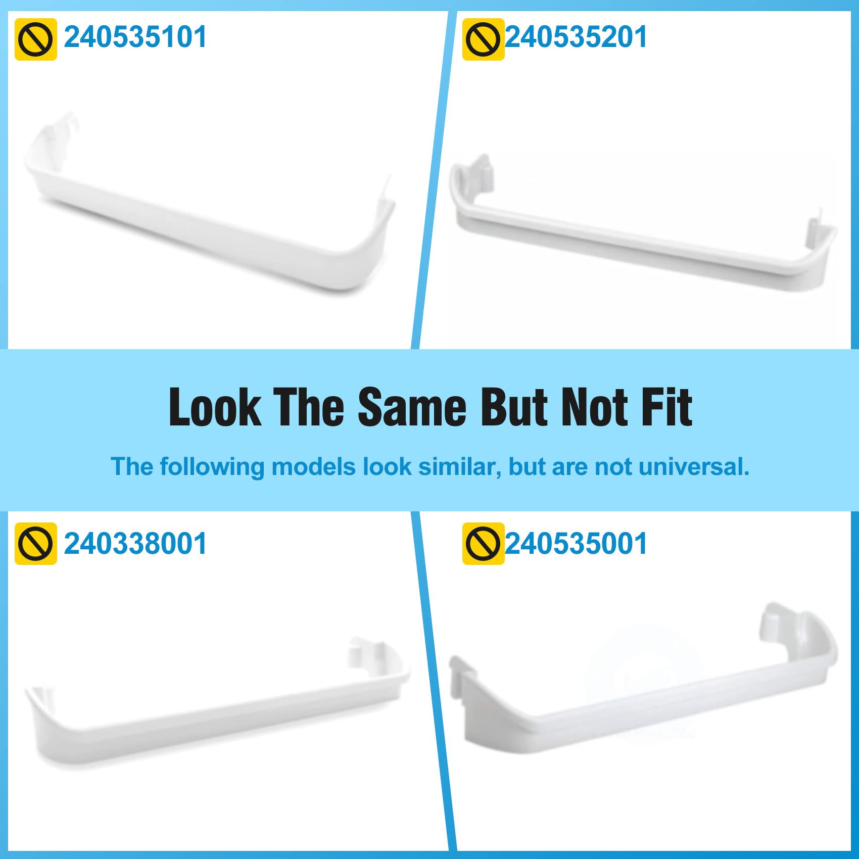 UPGRADED 240534701 Door Shelf Rack Bar Compatible with Frigidaire or Kenmore Refrigerator Door Bar Retainer Rail Replace 948952, AP3214631, PS734936 Frigidaire Replacement Shelf Door Bin Parts - Image 4