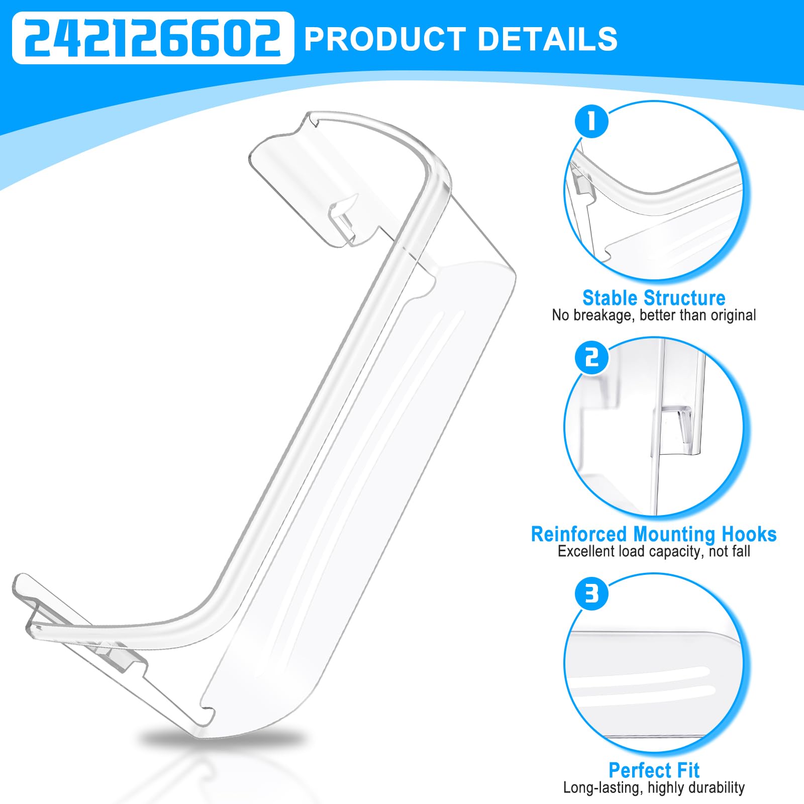 UPGRADED 242126602 Refrigerator Door Bin for Frigidaire Shelf Replacement - Image 3