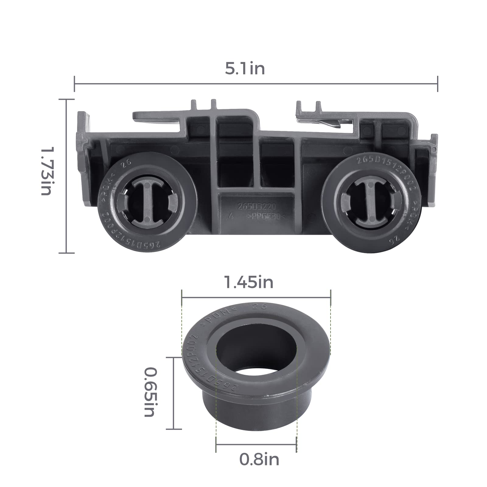 WD28X27241 Dishwasher Rack Carrier and Roller Kit Compatible GE Dishwasher Lower Rack Wheels Assembly, Fits L and R Side. Exact Fit Replaces WD12X28078 WD12X10438 WD12X10439 WD12X10446 1PCS - Image 4