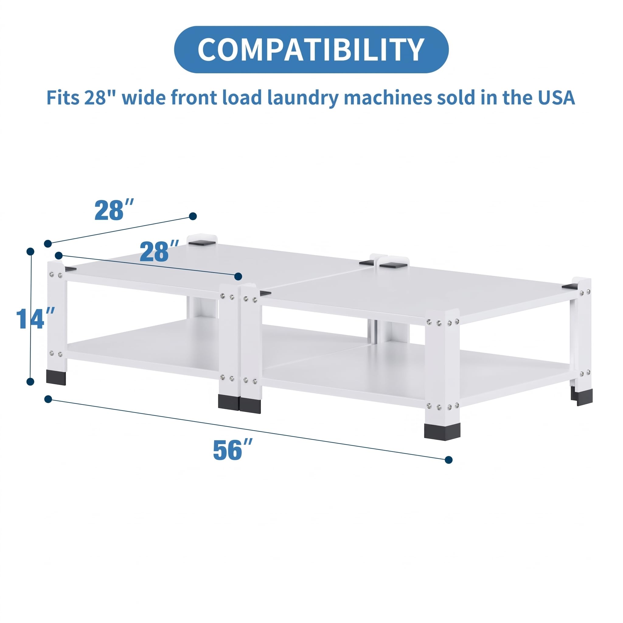 GangMei 2 Pack Washer and Dryer Pedestals Stand, 28" W, 14.37" H - Image 5