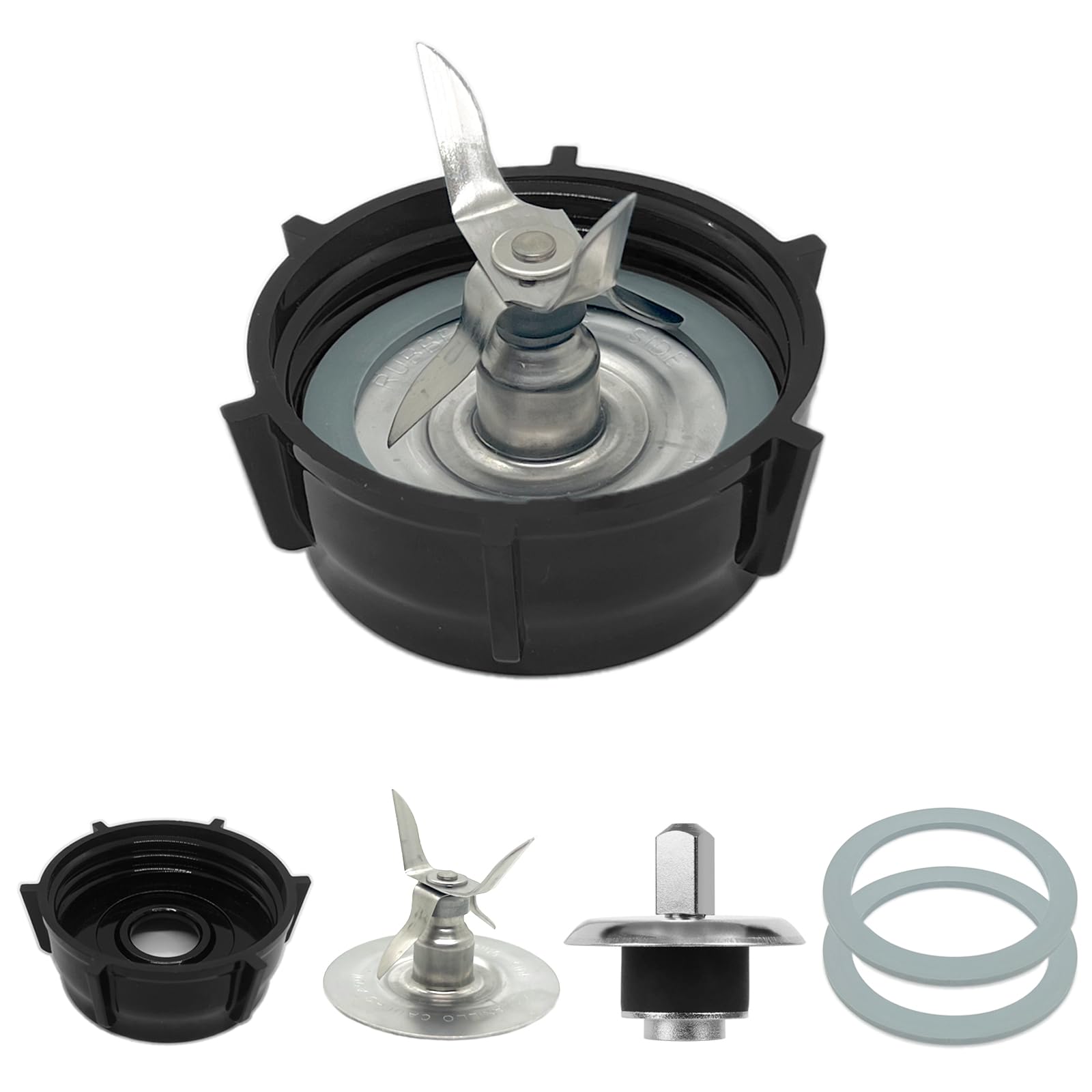 for Oster Blender Replacement Parts Blender Ice Crusher Blade with Jar Base Cap Coupling Stud Slinger Pin and 2 Rubber O Ring Sealing Ring Gasket