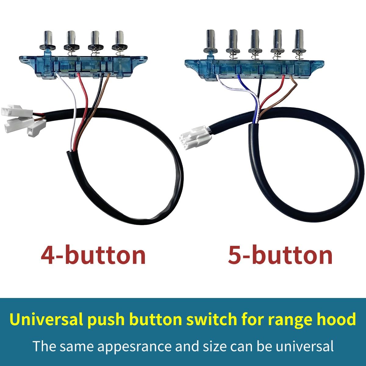 ADZJOY 4/5 Button Old Range Hood Switch Button Universal Accessories Replacement Control Panel Kitchen Appliance Range Hood Parts(5-Button) - Image 4