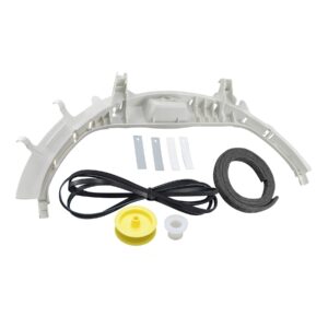 WE49X20697 Dryer Bearing Kit Compatible with GE Contains WE3M26 Top Bearing WE9M30 Drum Felt WE12M29 Belt WE1M1067 Bearing Slides WE1M504 Glide Slides WE12X83 Pulley Idler WE3X75 Drum Support Bearing