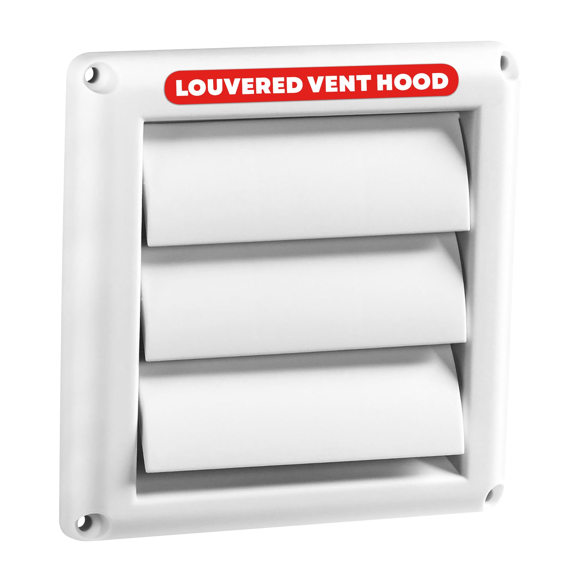 Deflecto Outdoor Dryer Vent Cover 4-Inch with Louvered Gravity Damper White