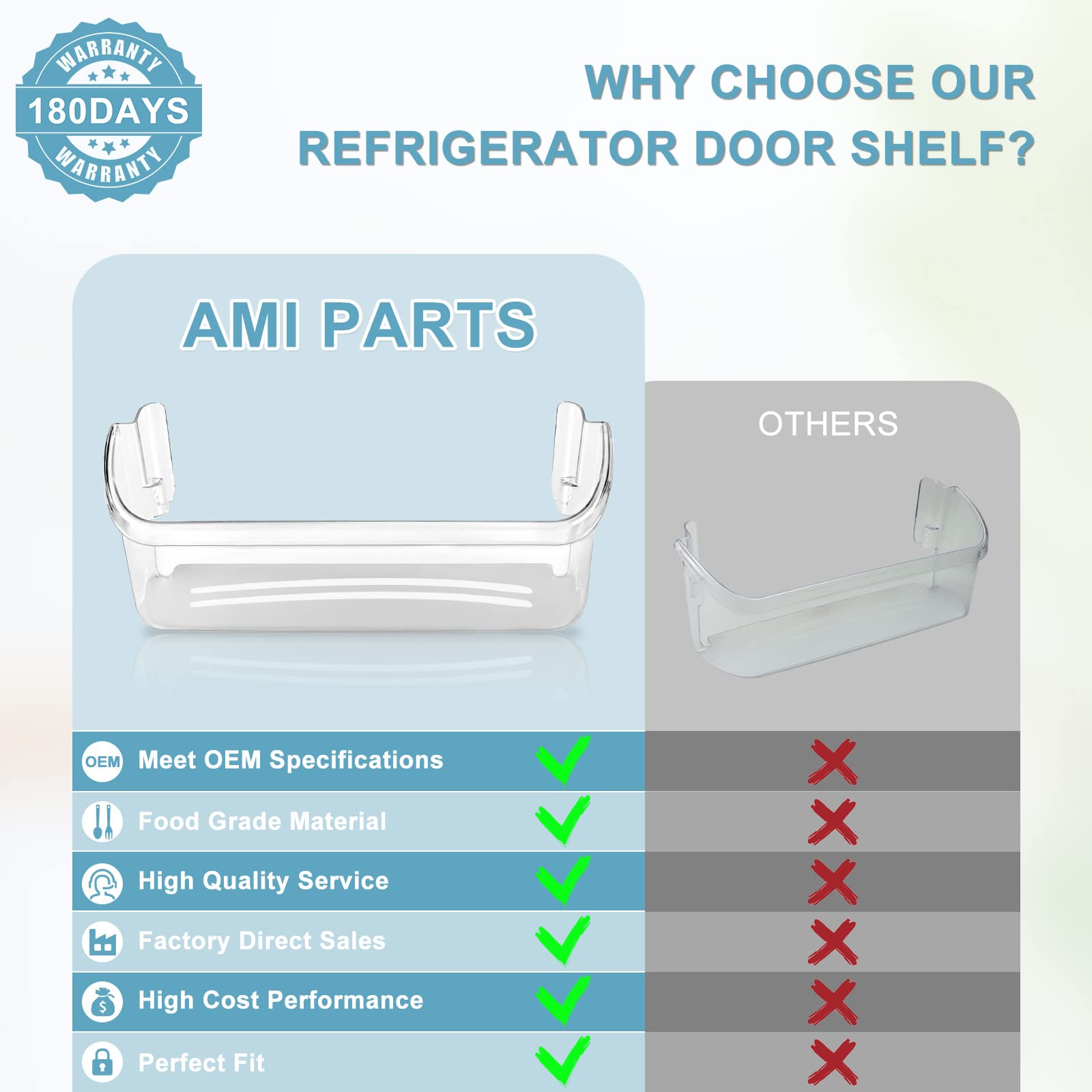 UPGRADED 242126602 Refrigerator Door Bin Shelf Replacement - Image 6
