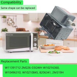 New W10754299 W11391712 Microwave Magnetron 2M226-03GWH Part for Whirlpool Microwave Oven WMH31017HZ7 Repair Part Replace W10216360, W10496310, W10210845, 8206341, PS11703077 2M319H 2M319H Magnetron