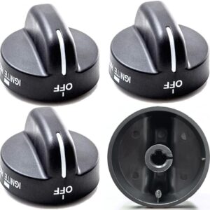 4Pcs 8273103 Gas Range Burner Knob Black Replacement Part Fit for Whirlpool Range Stove, Replaces AP6012363, 8273107, 8273111, ER8273103, Not Universal