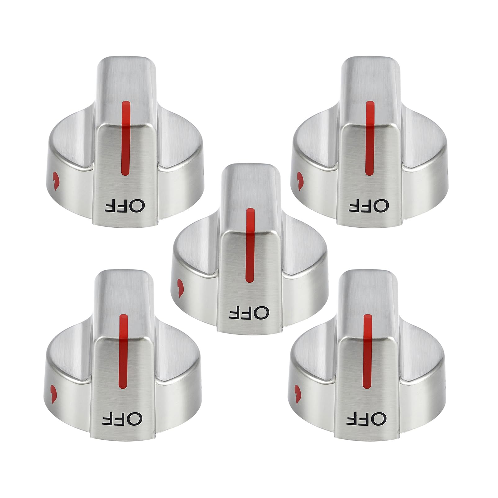 Stainless Steel 5304509064 Stove Knobs Replacement Parts for Frigidaire Gallery Oven Gas Stove Range 5304509929 Stove Top GCRG3060AFC Metal Silver Surface Burner Control Knobs 5 Pcs - Image 6