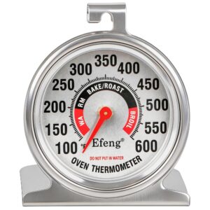 Efeng Large Dial Oven Thermometer for Gas & Electric Oven,Grill Cooking Safety Leave-in- NSF accurately Easy-to-Read Clearly Large Number Shows temperatures for Meat,Grilling or Cake Cooking Oven
