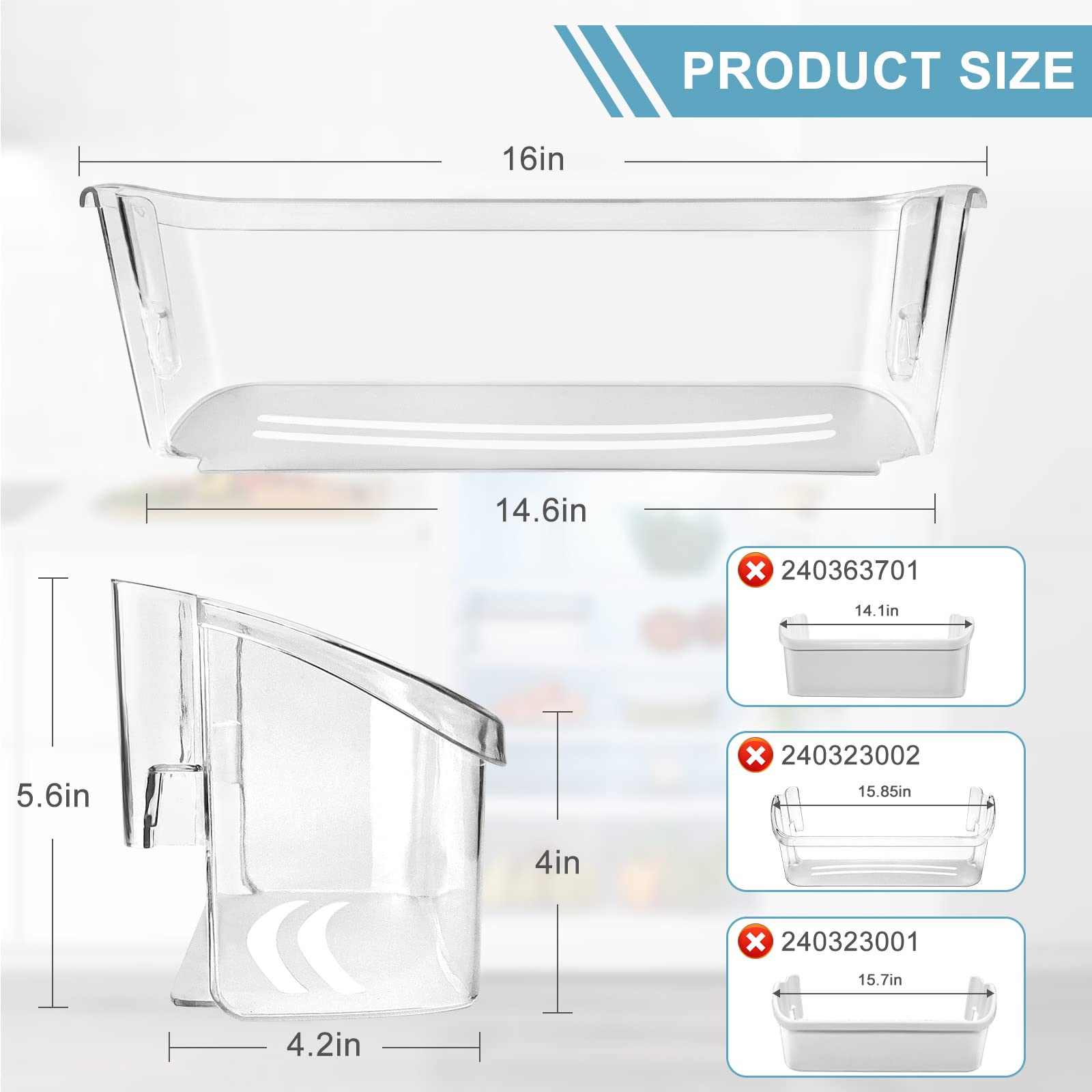 UPGRADED 242126602 Refrigerator Door Bin Shelf Replacement - Image 5