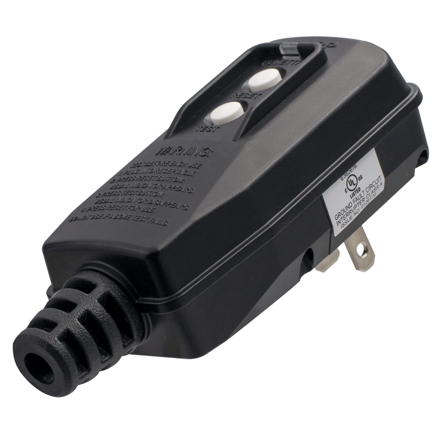 ELEGRP G1215PA2 G20PASR Patented Auto-Monitoring GFCI Replacement Plug Assembly, Auto Reset 15 Amp Non-Grounded 2 Wires 2-Prongs for Power Pressure Washer, Pool Pump, UL/CUL Listed, 1 Pack, Black - Image 5
