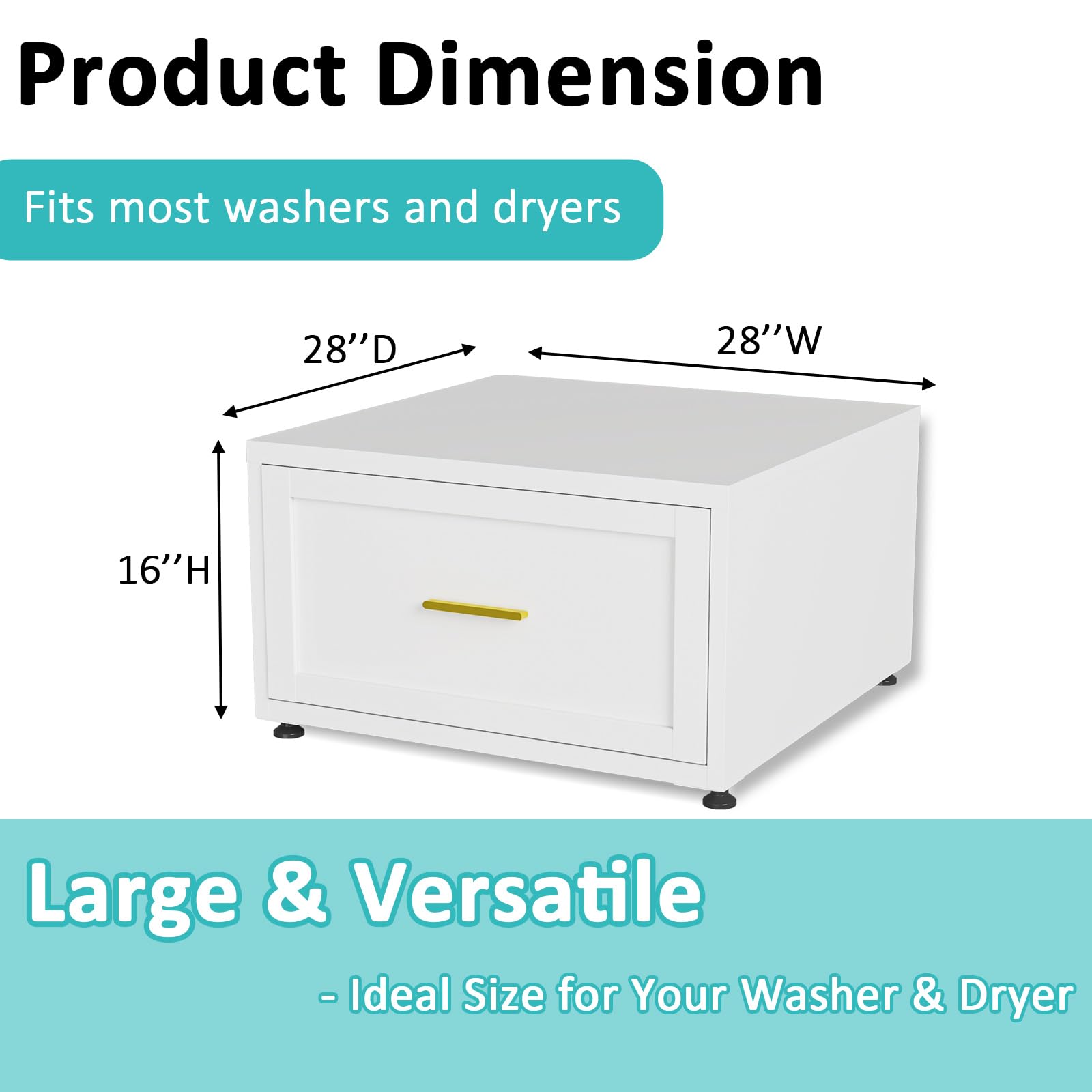 Qxdyt 2-Pack Washer and Dryer Pedestals,440LBS Metal Portable Washer and Dryer Stand Heavy Duty, 28''W Universal Laundry Pedestal for Washer and Dryer, Anti-Vibration Washing Machine Stand-White - Image 3