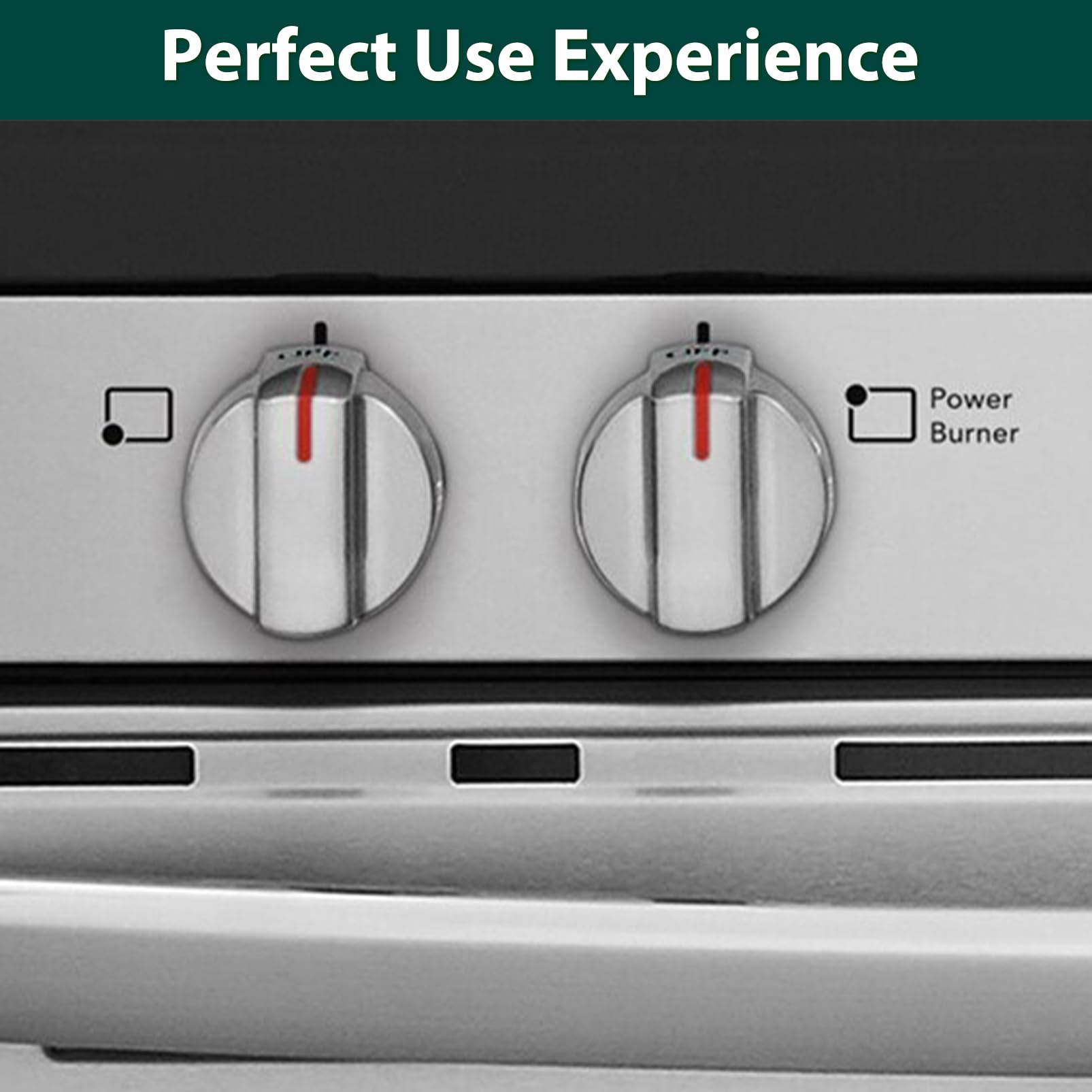 Stainless Steel 5304509064 Stove Knobs Replacement Parts for Frigidaire Gallery Oven Gas Stove Range 5304509929 Stove Top GCRG3060AFC Metal Silver Surface Burner Control Knobs 5 Pcs - Image 5