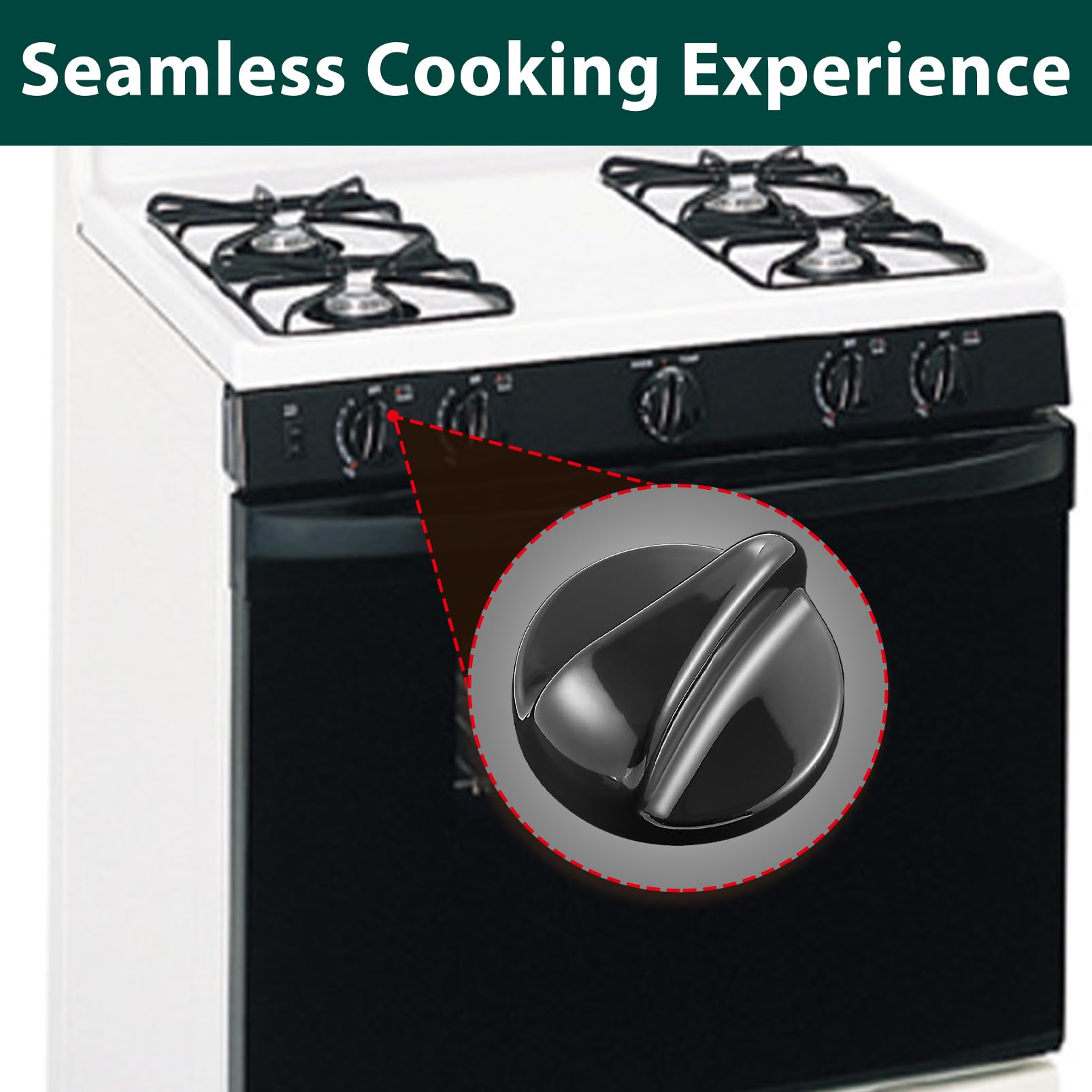 WB03K10035 Stove Knobs Cooktop Replacement Parts for GE Range Cooktop Oven Knob Black Plastic GE Hotpoint General Electric Burner Control XL44 Stove Knob KIP 5963 183d5598 Stove Top Knobs 4 Pcs - Image 5