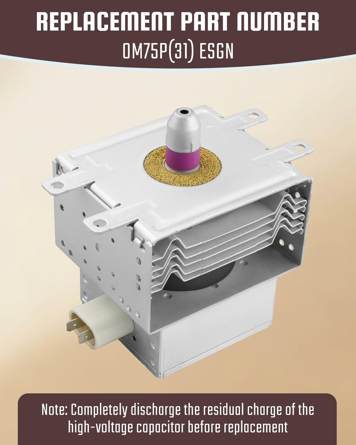 OM75P(31) ESGN Magnetron Fit for Samsung GE Kenmore Microwave Magnetron Assembly Replacement Part Replace WB27X10516, PS239660, 911265, AP3185215, WB27X10343, WB27X1114, WB27X1156 - Image 3