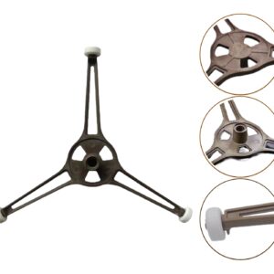 1-Pack Microwave Oven Flat Turntable Ring Roller Glass Plate Tray Triple Arm Rotating Support Holder with Wheels Rotating Ring Roller Replacement Arm - Length 3.54" / 9 cm Microwave Plate Replacement