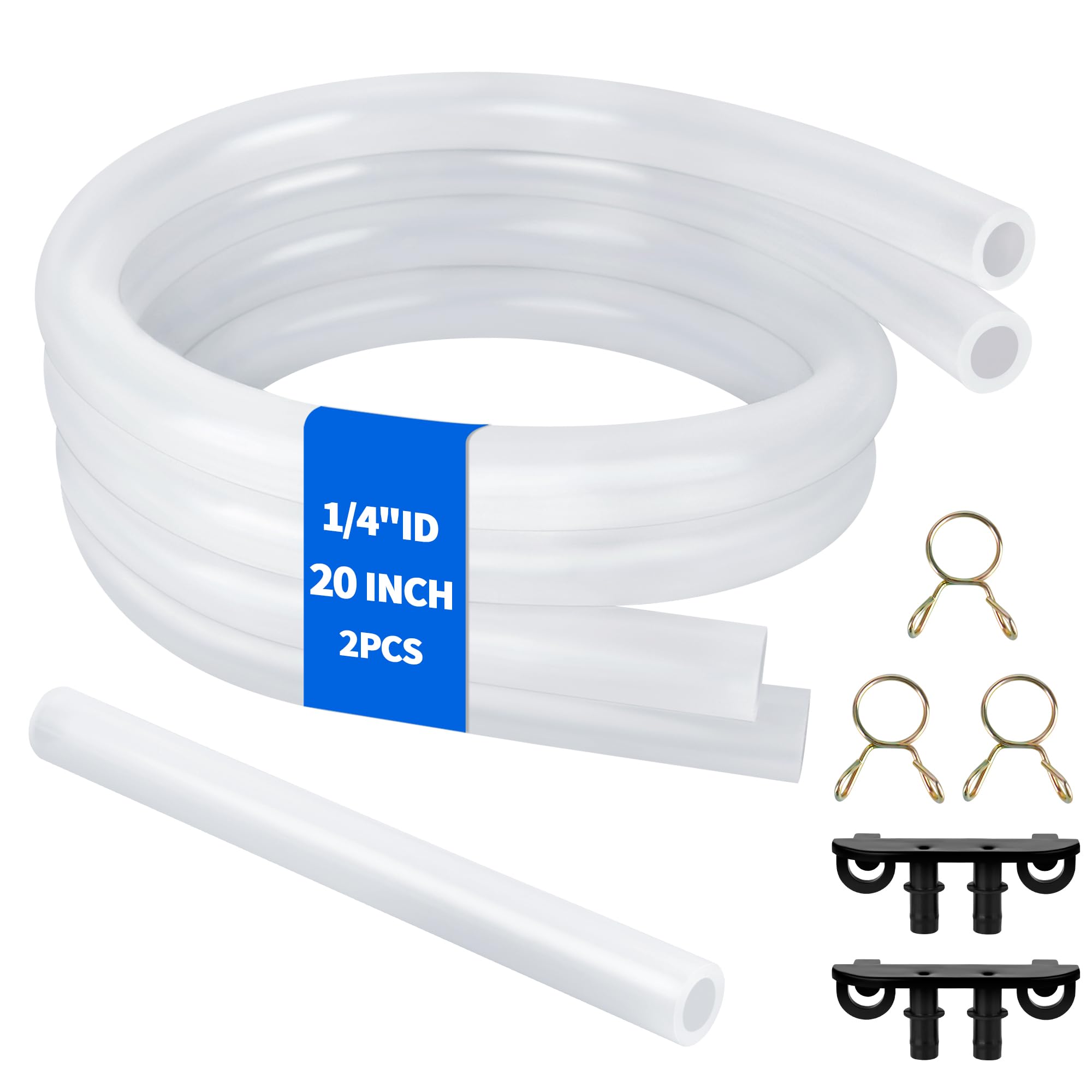 Ice Maker Drain Tube Fit for GE 2.0, Water Line Replacement for Original GE Opal Nugget Countertop Ices Maker, External Silicone Water Tube Fit for Opal Ice Maker Tubing Replacement Parts
