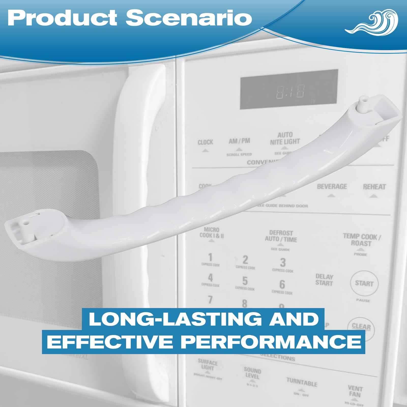 WB15X335 Microwave Door Handle Compatible with Select GE Spacemaker XL - Image 3