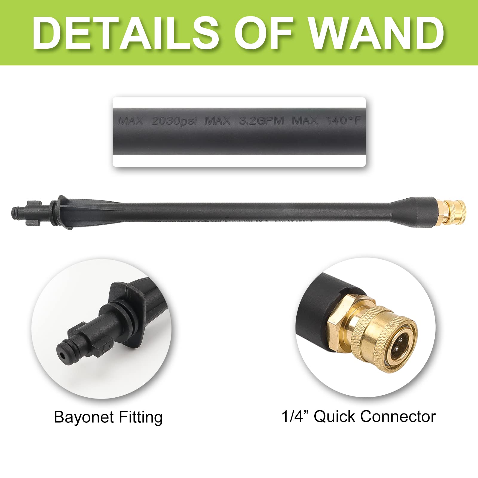 BEAR FORCE Pressure Washer Gun Kit with Wand, Nozzle & Adapter