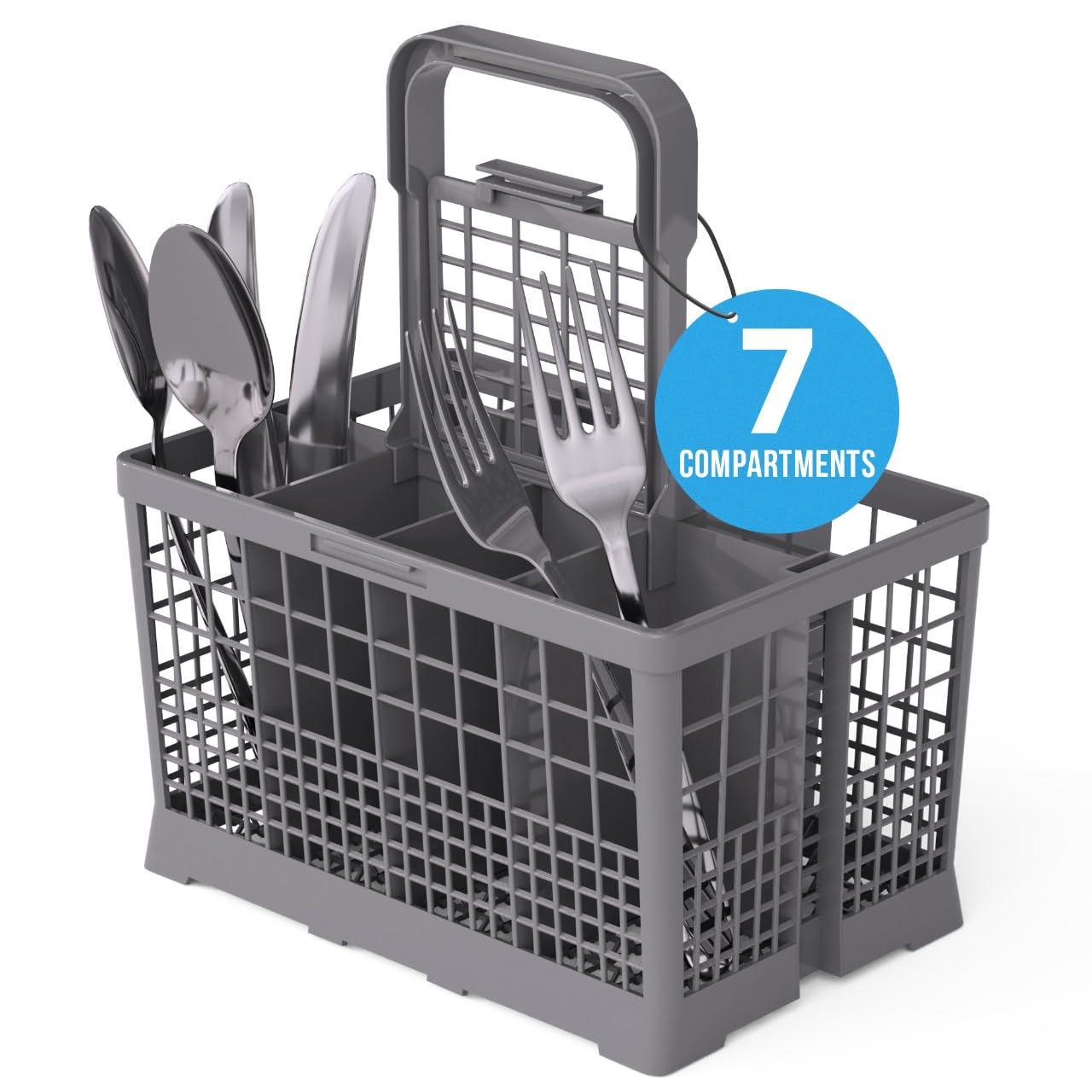 NATIKON Universal Dishwasher Utensils Silverware Cutlery Basket Compatible with Maytag, Samsung, Kenmore,GE, Bosch, Whirlpool, KitchenAid and Many More (Gray) - Image 3
