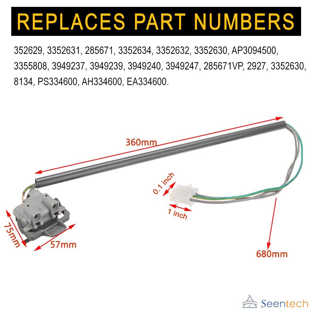 Seentech 285671 Washer Lid Switch - Fit for Whirlpool Kenmore Washing Machines - Replaces Part Numbers: 285671V, AP3094500, 3352629, 3352631, 3352634, 3355808, AH334600, EA334600 - Image 6