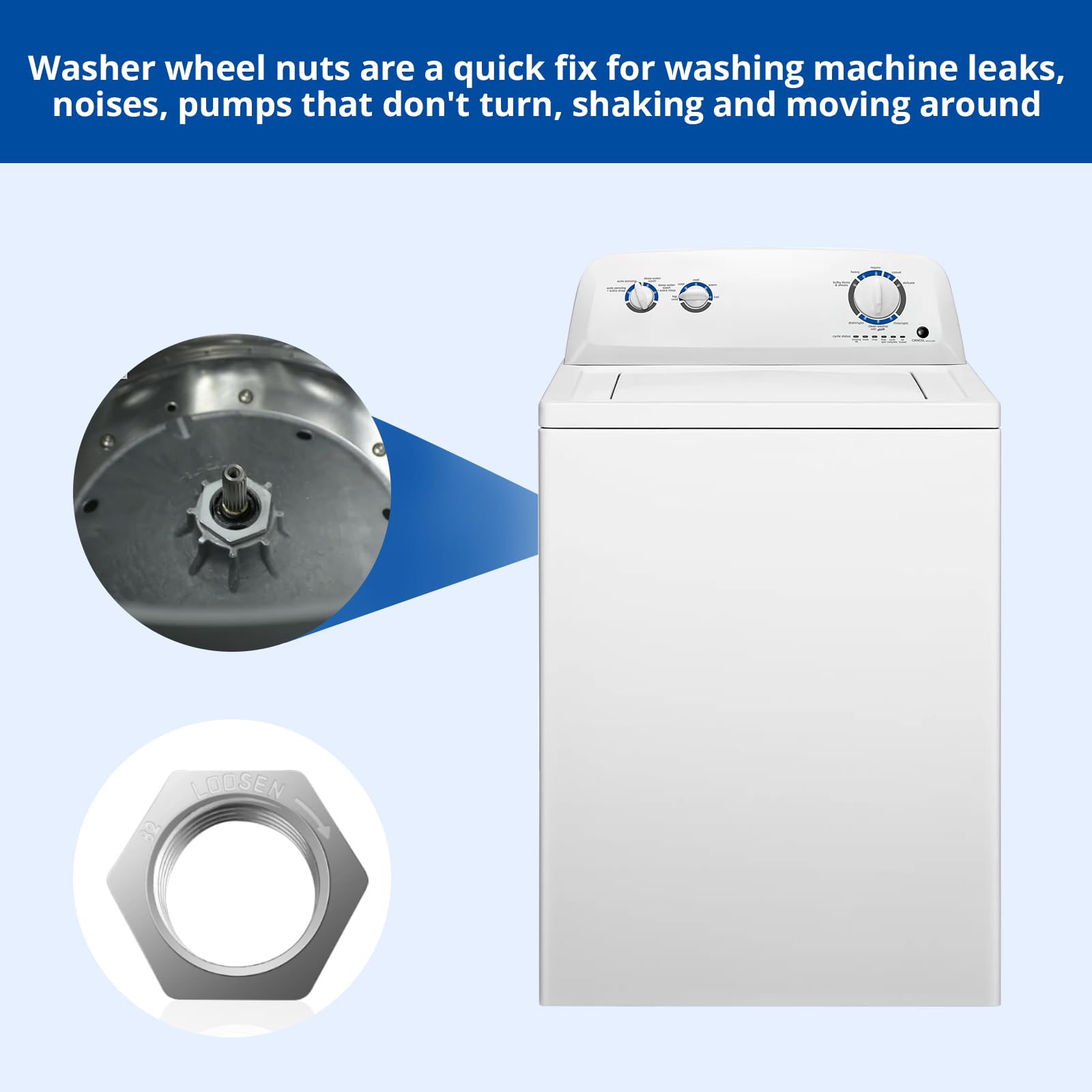 WH2X1193 Washing Machine Hub Nut Replacement for Ge Washer Tub Nut - Image 5