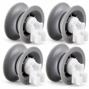BUNNY BUGGS 611666 Dishwasher Upper Rack Roller Wheel Kit, Compatible with Bosch Dishwashers, Replaces 00611666, 10032849, 00165313, 165313, PS8727423, AP4355370, 4-Pack