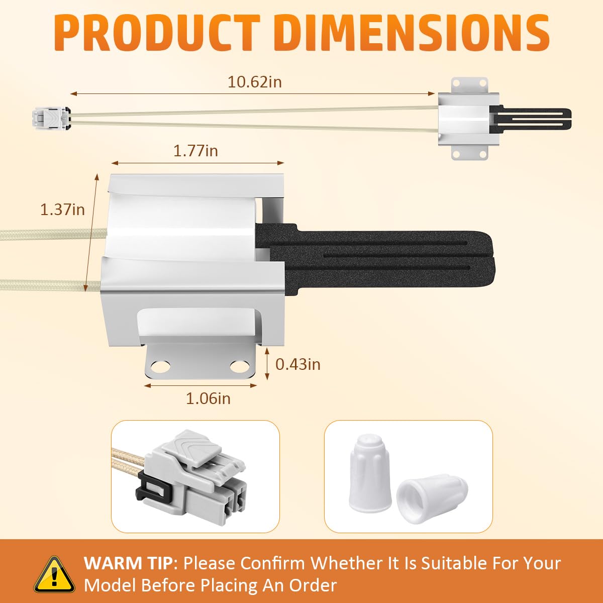 WB13X25500 Burner Igniter for Oven Burner, Replacement for GE/JGB/PGB - Image 6