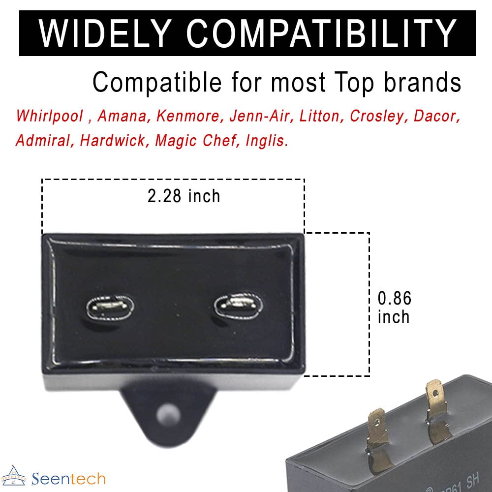 W10613606 Refrigerator Compressor Start Relay and Capacitor by Seentech - Compatible with Whirlpool, Kenmore, fridges. Replace Part Number: W10416065, PS8746522, 67003186 (1 Pack) - Image 6