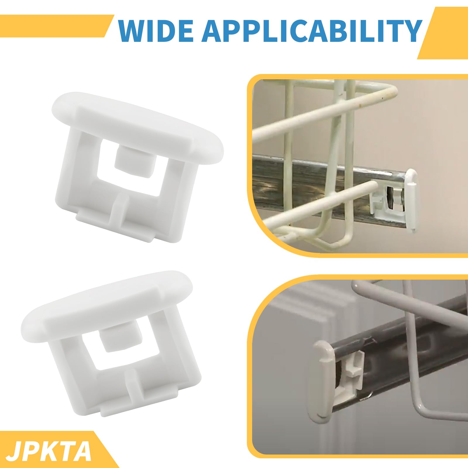 2 Pack WD12X10304 Dishwasher Upper Rack Slide End Cap Stop Clip Replacement Part by JPKTA Compatible with GE Hotpoint Kenmore Dishwashers Top Rack Repalces AP4484666 WD30X97 1556527 WD12X0344 - Image 3