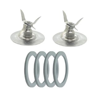 2 Pack of Blender Replacement Parts Blender Ice Crusher Blade with 4 Rubber O Ring Sealing Ring Gasket for Oster Osterizer