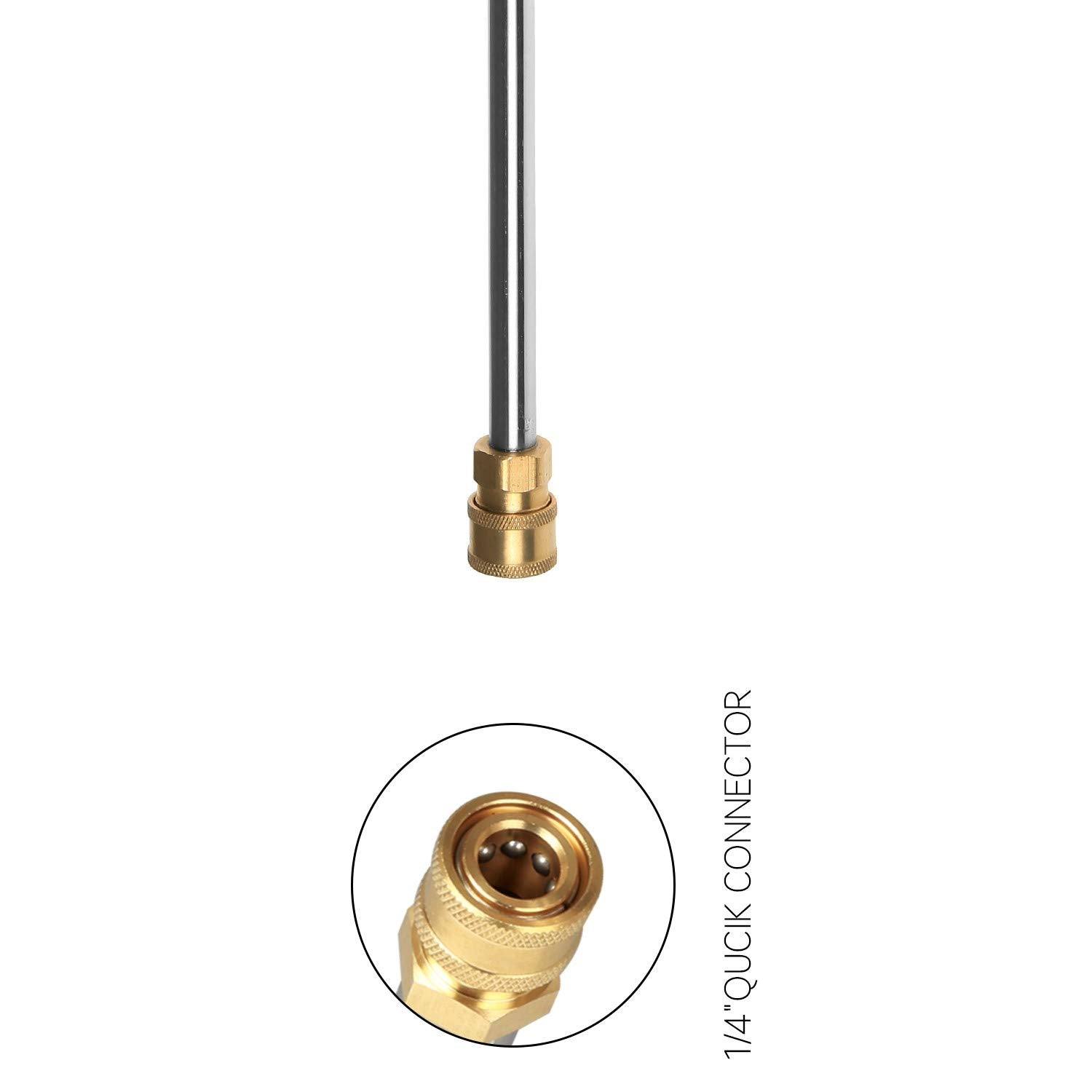 Sooprinse Pressure Washer Wand,Stainless Steel Quick Connect Lance,Replacement Spray Wand,16",5000PSI - Image 3