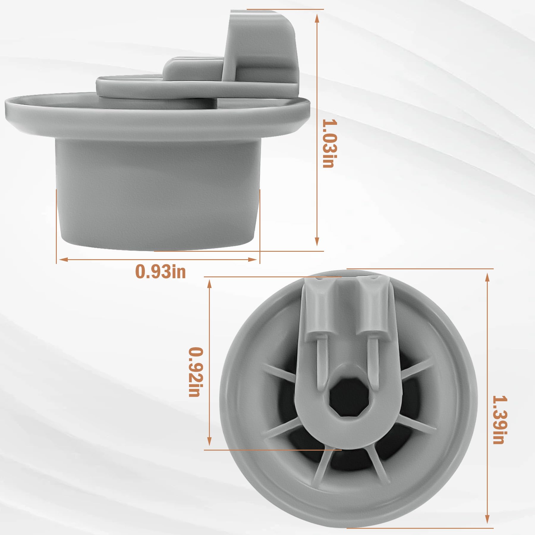 10016657 Fits for Bosch Dishwasher Extended Lower Rack Wheel Kit Replacement for Bosch Dishwasher Rack Wheels (4pack) - Image 6