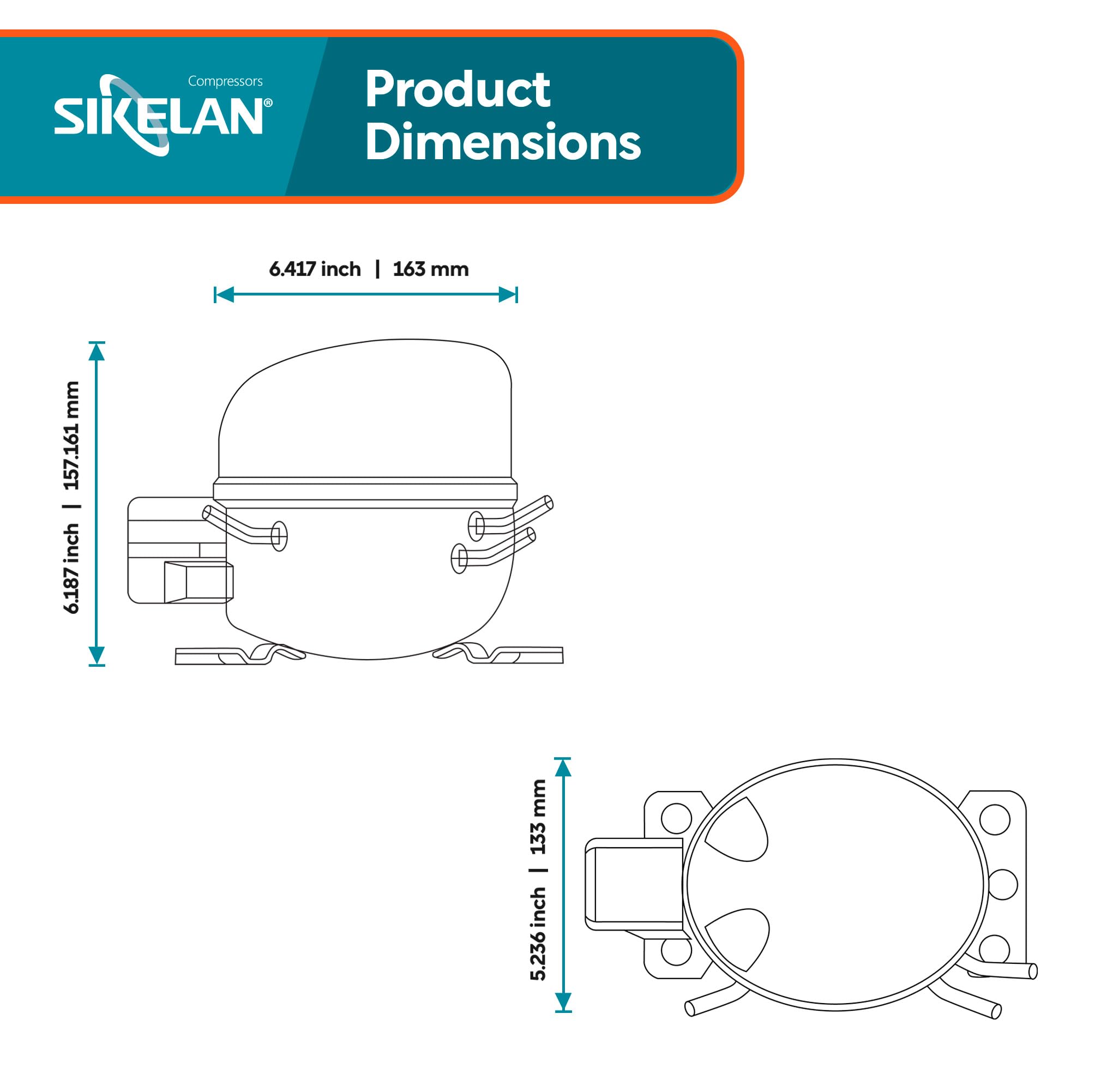 Sikelan Refrigerator Compressor 1/4 HP R600a – Quiet, Energy Efficient - Image 3