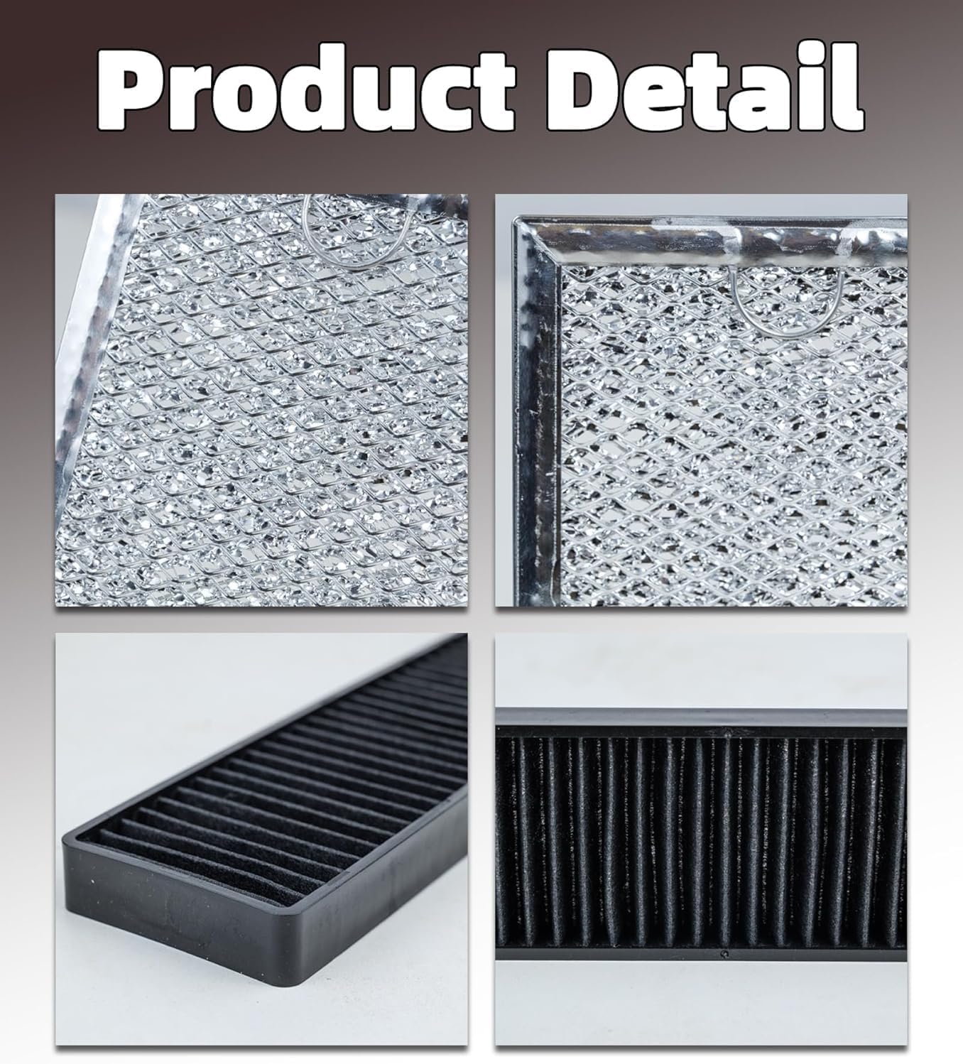 3-Pack Microwave Filter Set Fits for GE JVM7195SK6SS, PNM9216SK5SS, JVM7195EK5ES JNM7196DK5BB, JVM7195DK5WW, JNM7196SK6SS – Microwave Oven Grease & Charcoal Filter Replacement Part, Aluminum Mesh