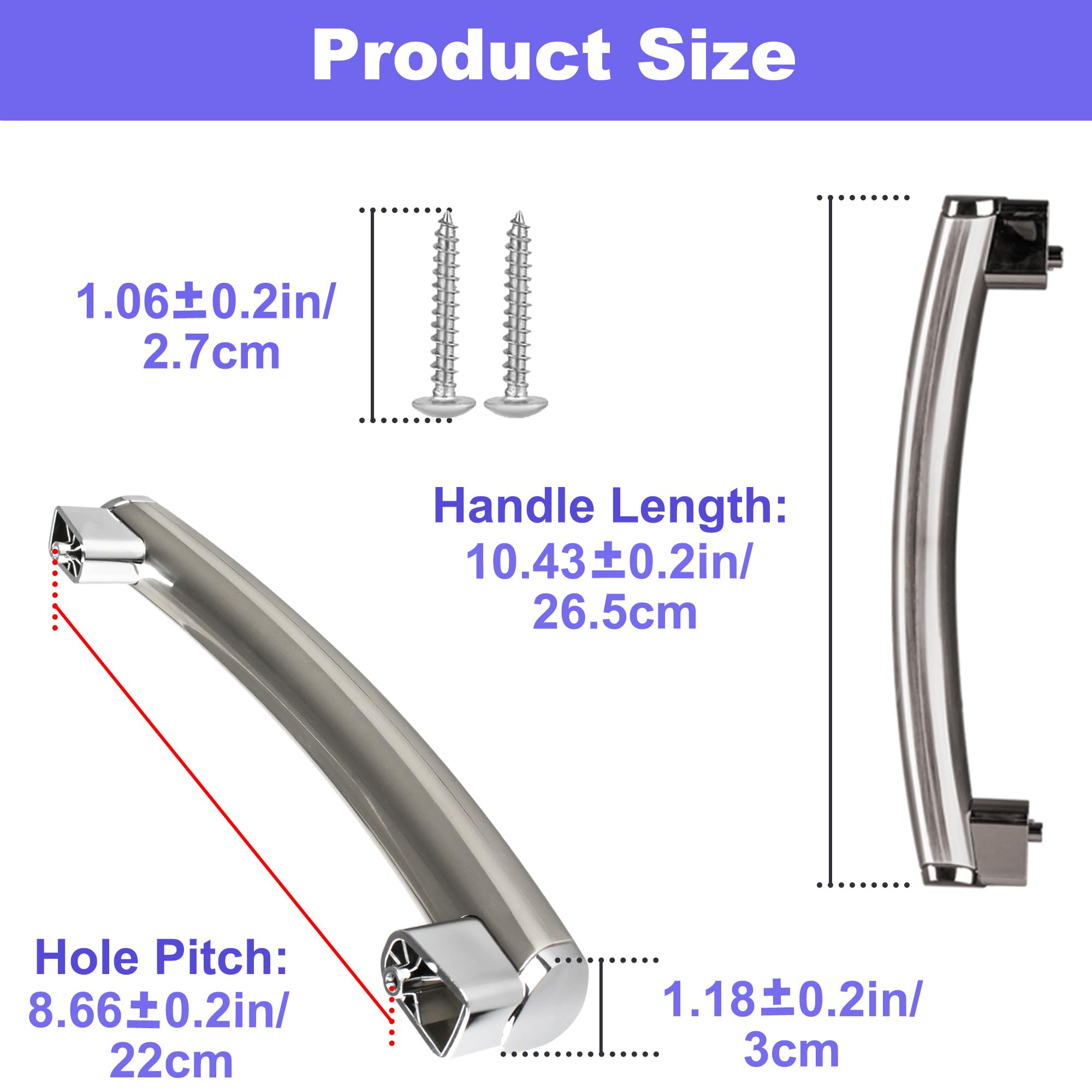 WB15X21101 for GE Microwave Handle Replacement: WB15X21101 Microwave Door Handle for General Electric Microwave JNM3163RJ3SS, PSA9120SF1SS - Upgraded ABS Plastic for Ge Microwave Replacement Parts