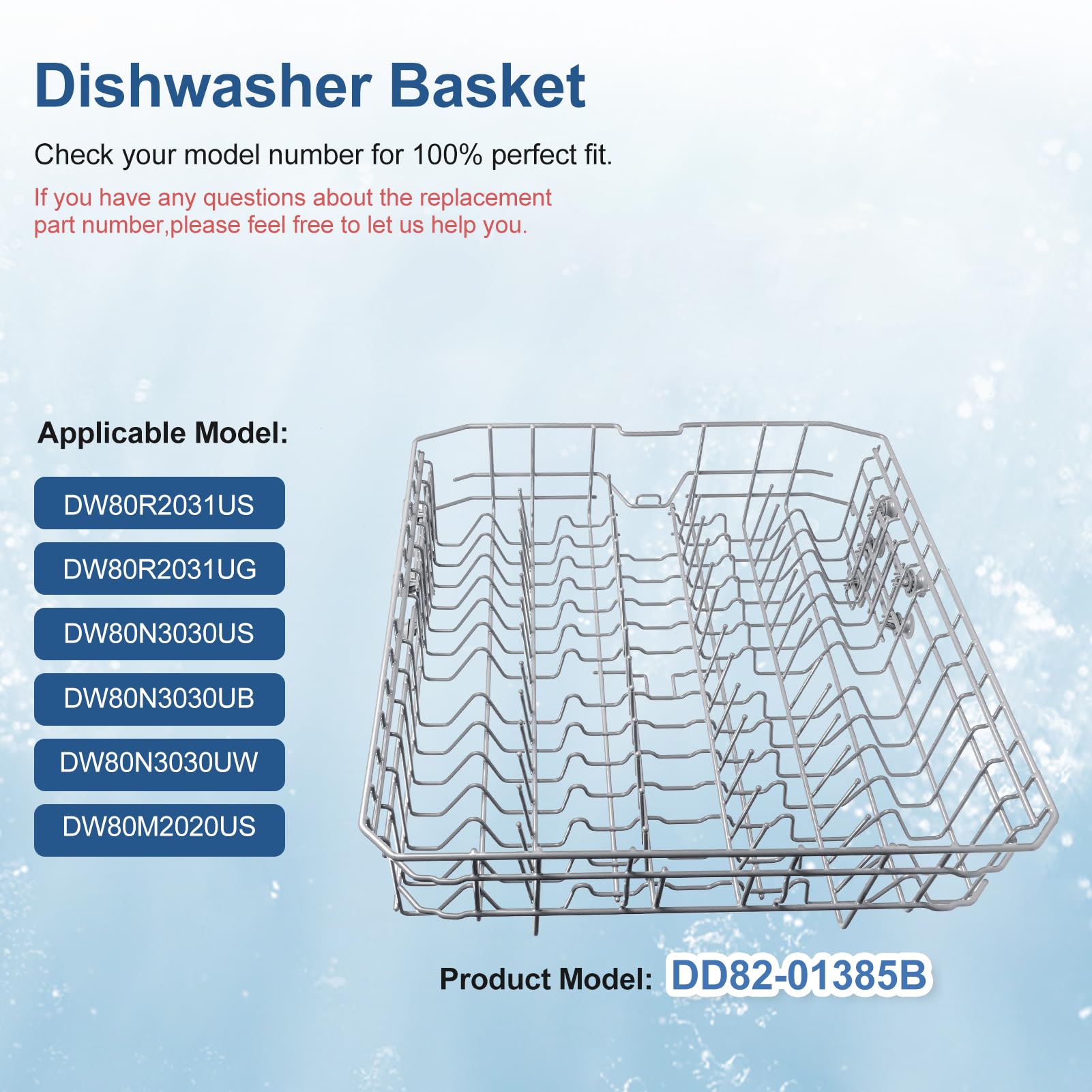 【2026 UPGRADED】DD82-01385A DD82-01385B Dishwasher Upper Rack Replacement Parts Fit for Samsung Dishwaher DW80R2031US, DW80R2031UG, DW80N3030US, DW80N3030UB, DW80N3030UW, DW80M2020US - Image 8