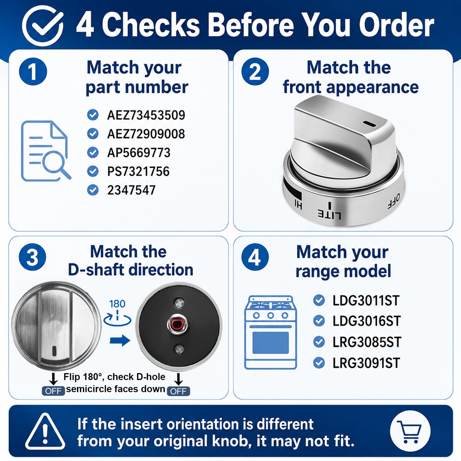 AEZ73453509 Stove Knobs Replacements Compatible with lg Gas Range Stove - Image 5