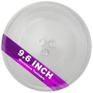9.6” Small Microwave Glass Turntable - Compatible with Panasonic F06016D00XN & A06015G10XN, 9-5/8” Replacement Plate for Insignia 252100500496, 245mm for Galanz Nostalgia