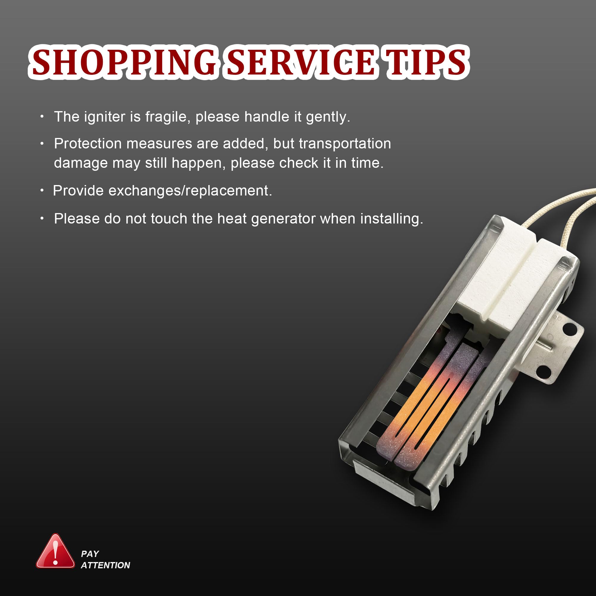 GEIparts DG94-00520A DG94-01441A Gas Range Oven Flat Igniter for Stove, Ignitor Replaceable AP5577941, PS4241428, 114491, 2692271 - Image 5