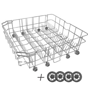 【𝟮𝟬𝟮𝟲 𝙐𝙥𝙜𝙧𝙖𝙙𝙚𝙙】DD82-01384A DD81-02295A Dishwasher Lower DishRack For Samsung Parts Assembly (Exact 22.5'' D* 20.5'' W) Bottom Rack - Helps Restore Smooth Sliding & Stable Dish Loading