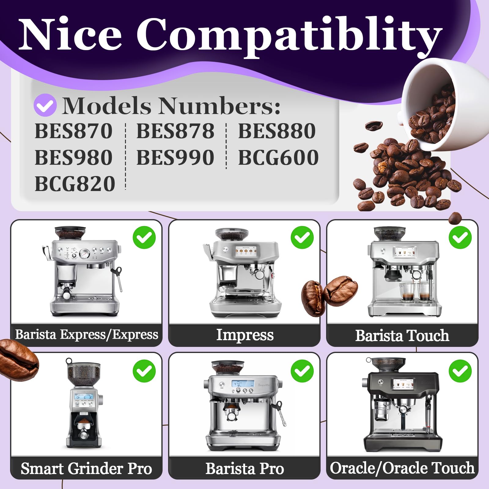 9 Pcs Felt Washer Replacement for Breville Espresso Machine Grinders,Burr Washer Part Compatible with BES870, BES878, BES880, BES980, BES990, BCG600, BCG820,Wool Ring Espresso Machines Accessories - Image 6