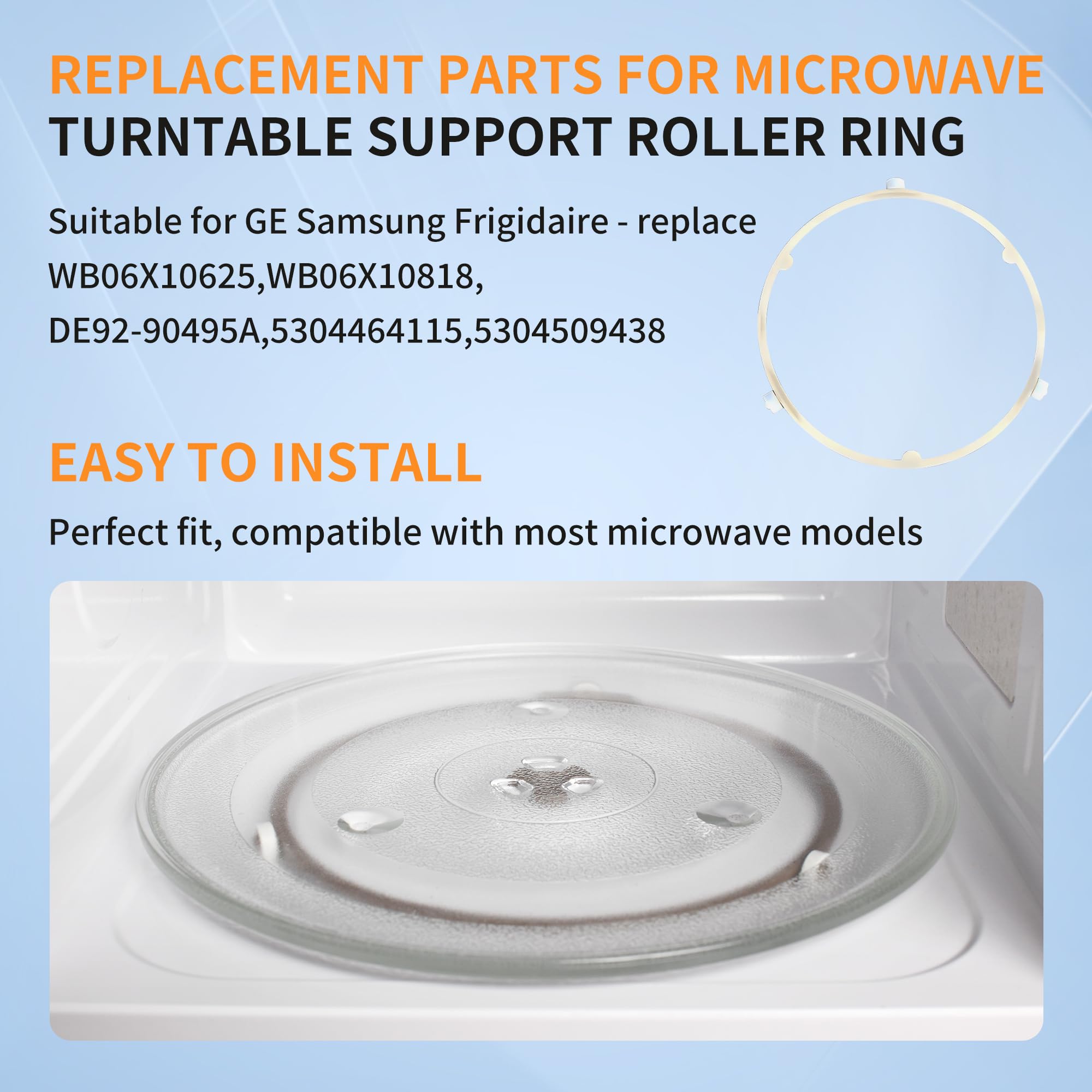 1 Pack 5304509438 WB06X10818 8.5 in Microwave Turntable Support Roller Ring Replacement Part for GE, Samsung, Frigidaire,Replace WB06X10625, DE92-90495A, 5304464115 - Image 4