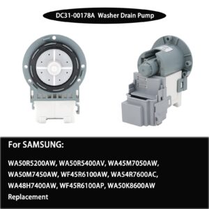 Washer Drain Pump for Samsung WF42H5000AW/A2 WA50R5200AW WF42H5200AW WF45R6100AC/US WF42H5200AP/A2 WA50R5400AV/US WF45T6000AW/A5
