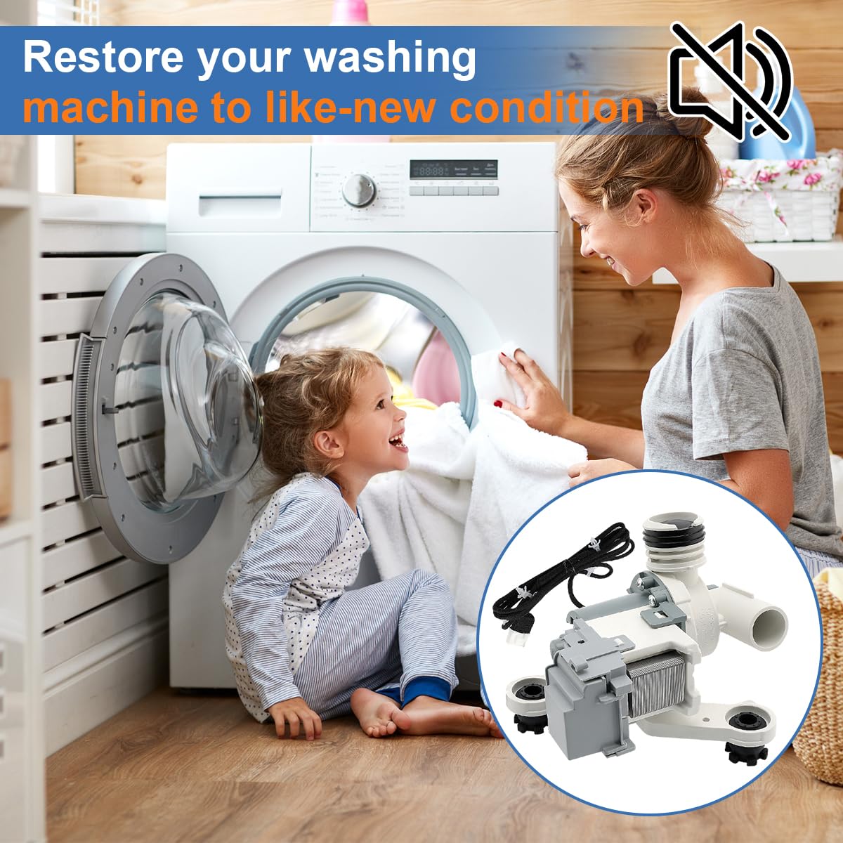 WA45M7050AW/A4 WA52M7750AV/A4 WA52M8650AV/A4 Washer Drain Pump for Samsung - Image 3