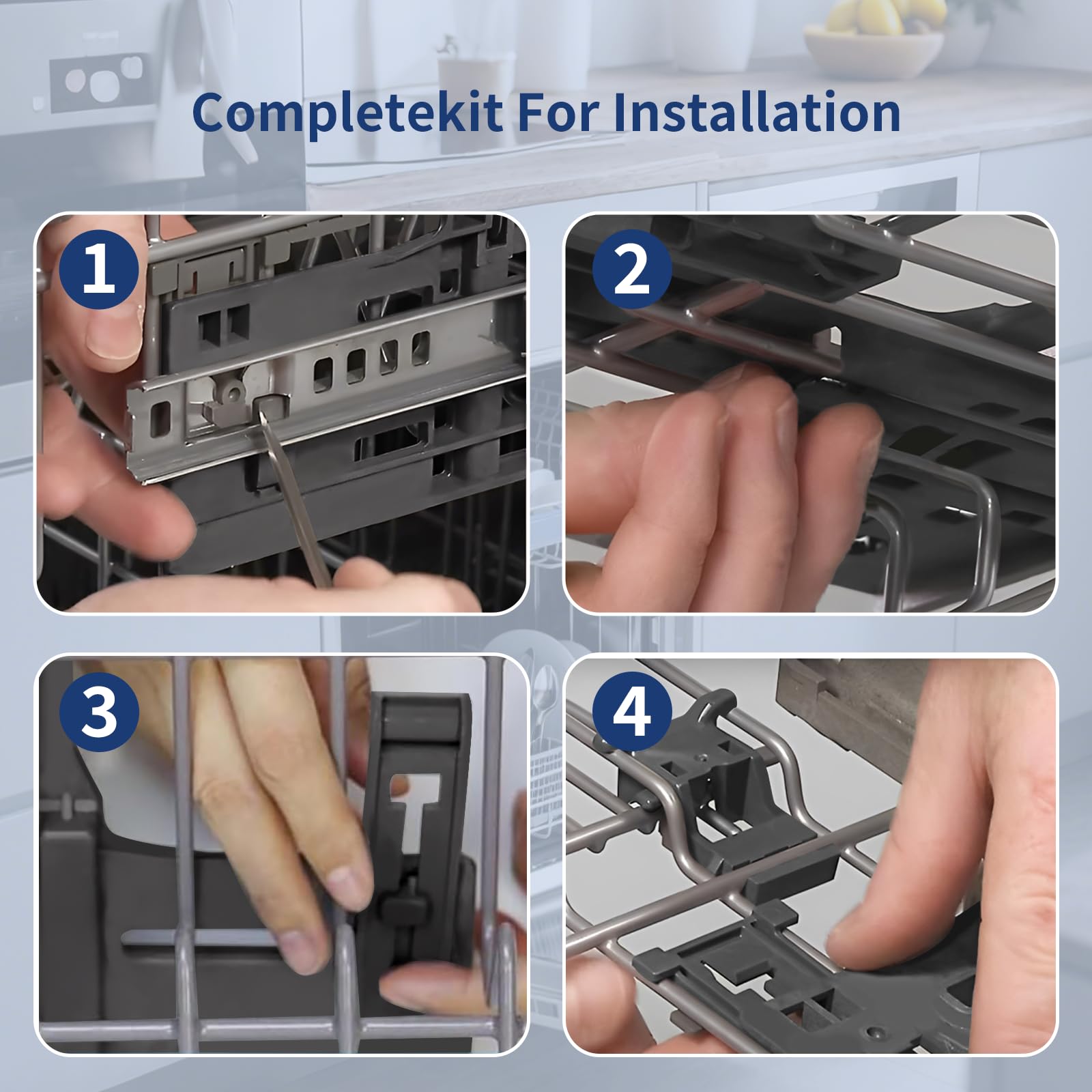 W10350375 Top Rack Adjuster Kit Replacement for Whirlpool Dishwasher - Image 5